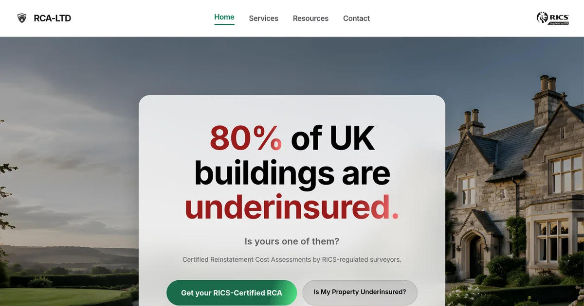 Reinstatement Cost Assessment homepage